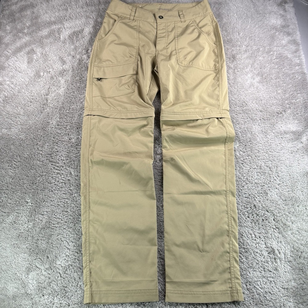 Columbia Womens 6 Convertible Hiking Pants Khaki Omni-Shield Stretch Zip Off